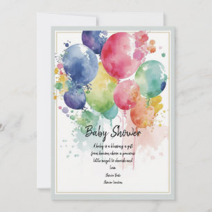Baby Shower Balloon Invitation Cards