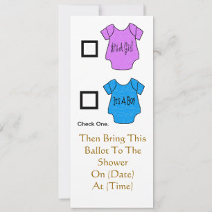 Baby Shower Ballot Inivitations  - Customise It! Invitation