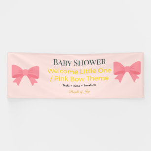 Baby Shower Banner   Pink Bow Joy