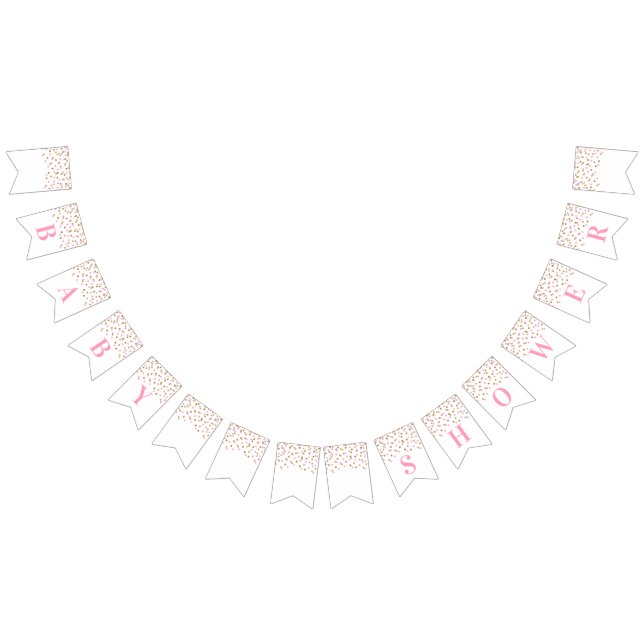 Baby Shower Banner Pink Gold Confetti (All)