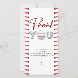 Baby Shower Baseball Thank You Card
