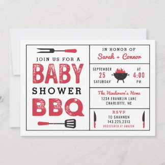 Baby Shower BBQ Couple's Shower Invitation
