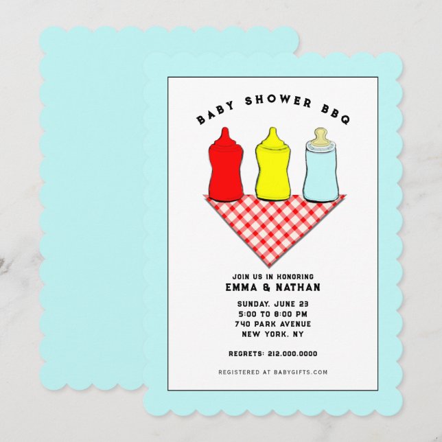 Baby Shower BBQ Invitations (Front/Back)