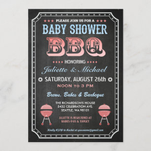 Baby Shower BBQ Invitations (Chalkboard)