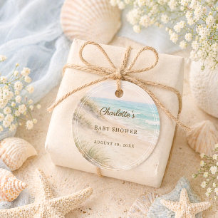 Baby Shower beach coastal elegant DIY Favour Tags