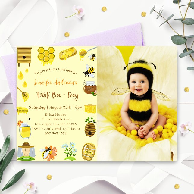 Baby Shower Bee Baby Shower Photo Invitation (Creator Uploaded)