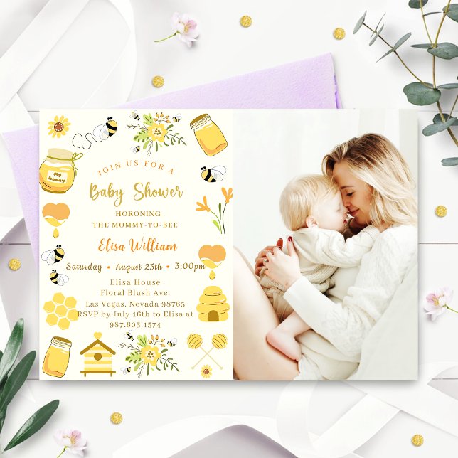 Baby Shower Bee Photo Invitation (Creator Uploaded)