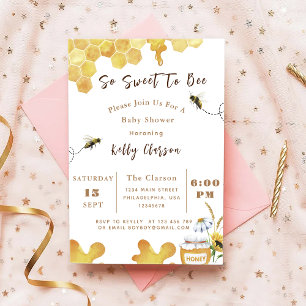 Baby Shower Bee So Sweet To Bee  Invitation