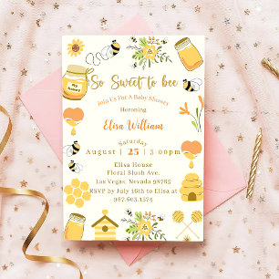 Baby Shower Bee So Sweet To Bee Invitation