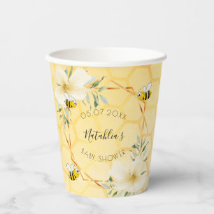 Baby Shower bees floral backyard Paper Cups