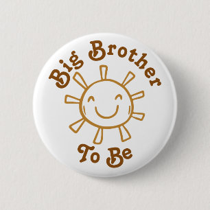 Baby Shower Big Brother To Be Here Comes The Son 6 Cm Round Badge