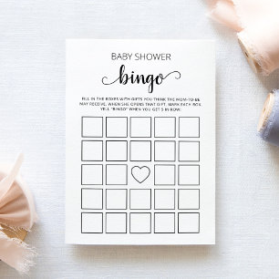 Baby Shower Bingo Baby Shower Party game card