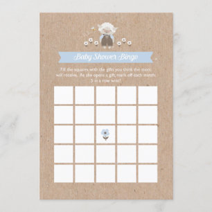 Baby Shower bingo Boy Lamb Game Card