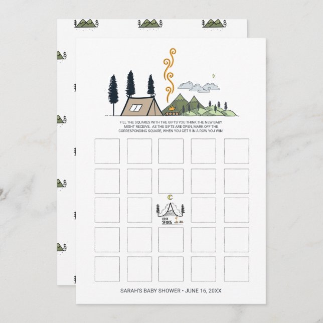 Baby Shower Bingo Card | Adventure Begins (Front/Back)