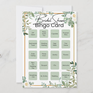 Baby Shower Bingo Cards, Unique Prefilled Baby Bin Invitation