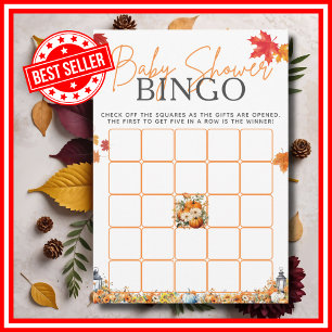 Baby Shower BINGO Game A Little Pumpkin Floral Invitation