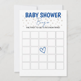 Baby Shower Bingo Game Blue Invitation