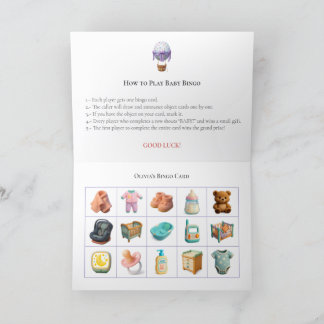 Baby Shower Bingo Game Board13. Fun Party Holiday Card