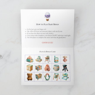 Baby Shower Bingo Game Board16. Fun Party Holiday Card