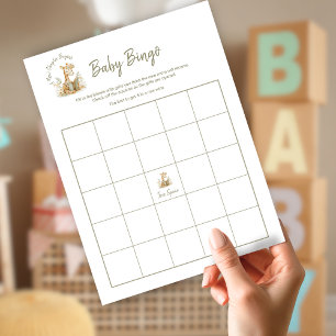 Baby Shower Bingo Game New Chapter Begins Giraffe  Invitation