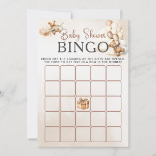 Baby Shower BINGO Game We Can Bearly Wait Fun Bear Invitation