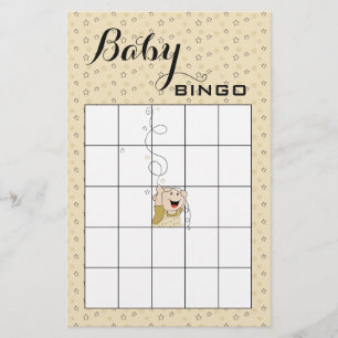 Baby Shower BINGO Gold Black Stars Baby Flyer