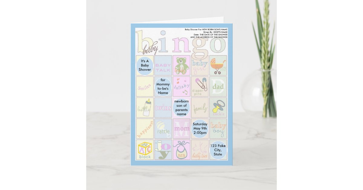 Baby Shower Bingo Invitation Zazzle