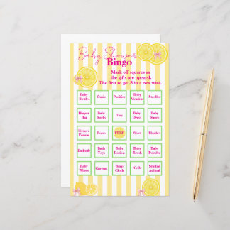 Baby Shower Bingo "Lemon-Themed"