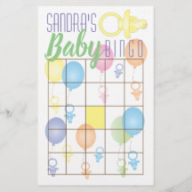 Baby Shower BINGO Paci Bunny