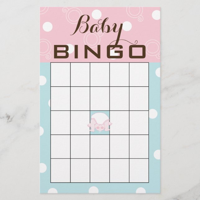 Baby Shower BINGO "PINK BLUE BABY" Flyer (Front)