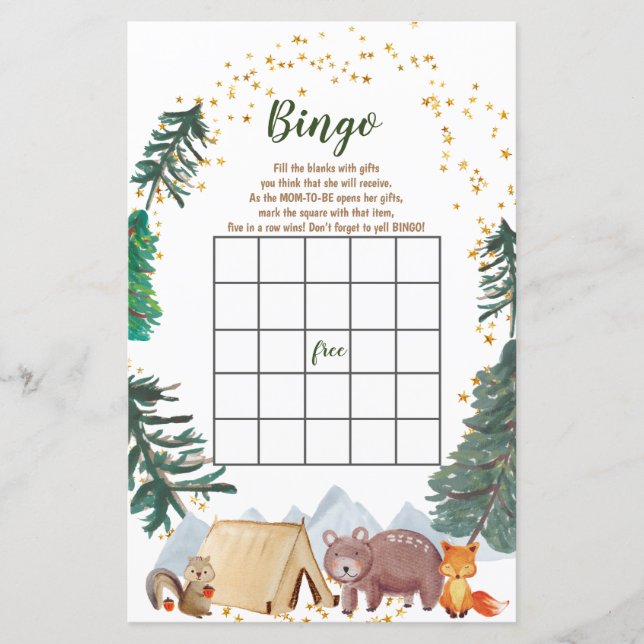 Baby Shower Bingo We can Bearly Wait Camper (Front)