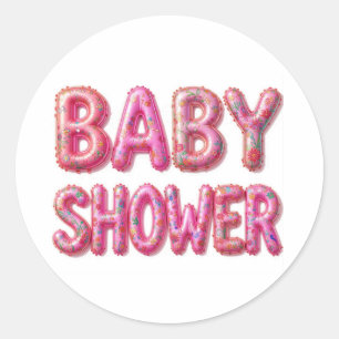 Baby shower birth classic round sticker