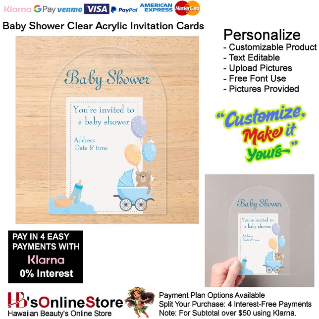 Baby Shower Birth Party Supplies Celebrate Clear 5 Acrylic Invitations (Baby Shower Birth Party Supplies Celebrate Clear Acrylic Invitations 5.)
