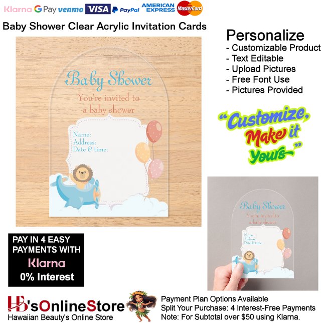 Baby Shower Birth Party Supplies Celebrate Clear 7 Acrylic Invitations (Baby Shower Birth Party Supplies Celebrate Clear Acrylic Invitations 7.)