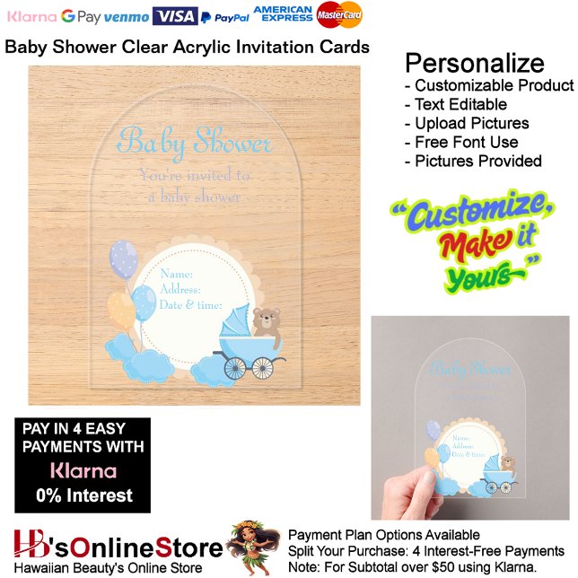 Baby Shower Birth Party Supplies Celebrate Clear 8 Acrylic Invitations (Baby Shower Birth Party Supplies Celebrate Clear Acrylic Invitations 8.)