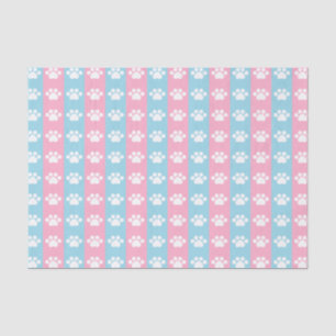 Baby Shower - Blue and Pink - Paw Print Theme Tissue Paper