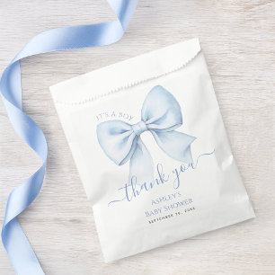Baby Shower Blue Bow It's a Boy Thank You Favour Bag