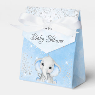 Baby Shower blue boy cute elephant glitter  Favour Box