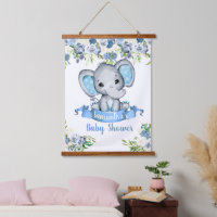 Baby shower Blue Boy Elephant Sign