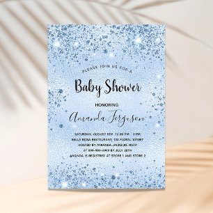 Baby Shower blue boy sparkles luxury Invitation