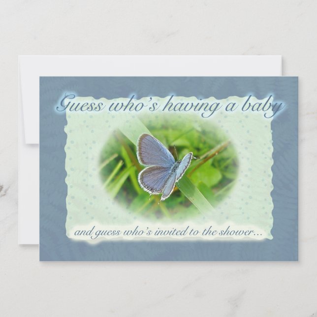 Baby Shower Blue Butterfly Invitation (Front)