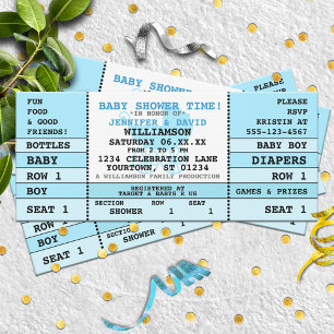 Baby Shower Blue Concert Ticket Invitation