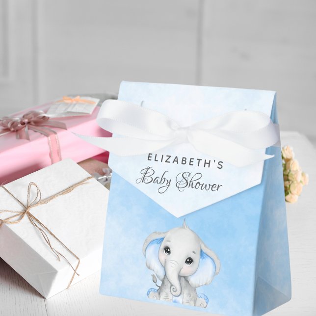 Baby Shower blue elephant boy Favour Box (Creator Uploaded)
