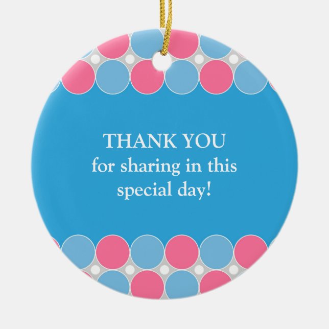 Baby Shower Blue & Pink Favour Ornament (Front)