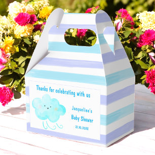 Baby Shower Blue White Stripes  Favour Box