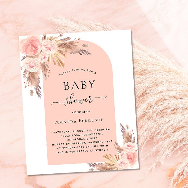 Baby shower blush pampas grass invitation (Creator Uploaded)