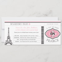 Baby Shower Boarding Pass to Paris