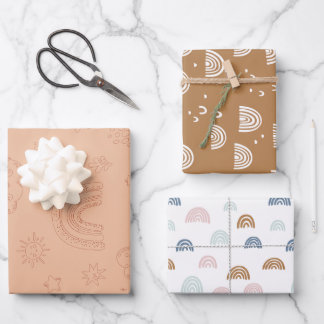 Baby Shower Boho Weather Wrapping Paper Sheet