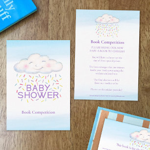 Baby shower book competition cloud candy sprinkles enclosure card