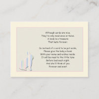 Baby Shower Book Poem Pink Insert Card